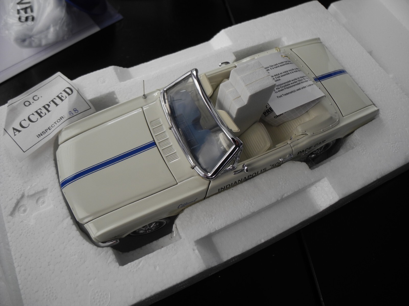 Hard to Find FRANKLIN MINT 1964 1/2 Ford Mustang INDY 500 PACE CAR, #878