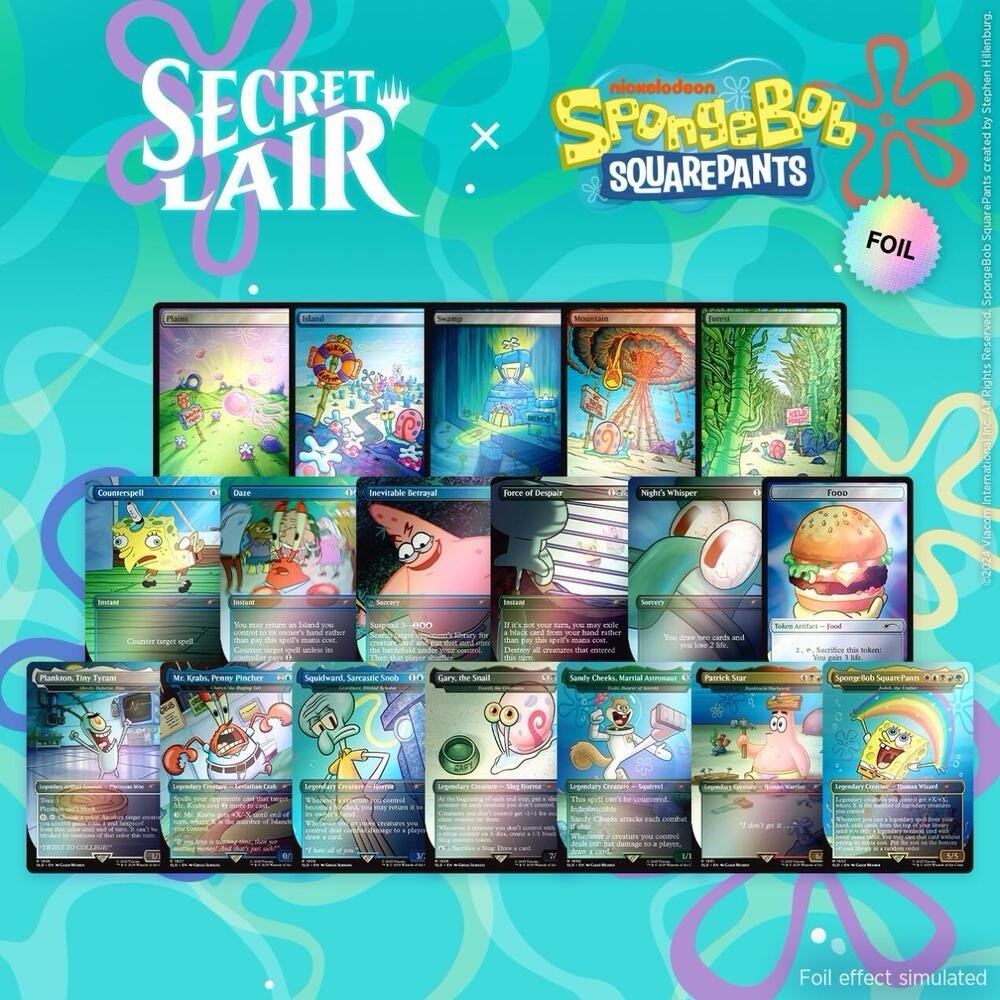 Complete All 3 Boxes Unopened Rainbow Foil MTG Secret Lair SpongeBob SquarePants Complete All 3 Boxes Unopened Rainbow Foil MTG Secret Lair SpongeBob SquarePants