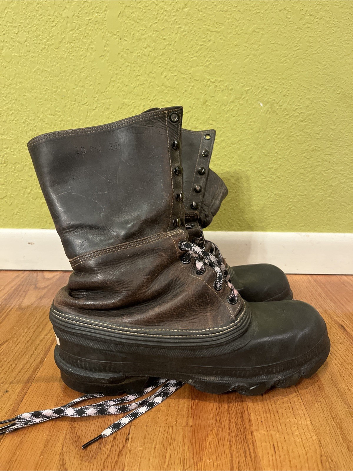 ORIGINAL WWII-Korean War US ARMY WINTER SHOEPACS SHOE PACS FIELD BOOTS-SIZE 10 N