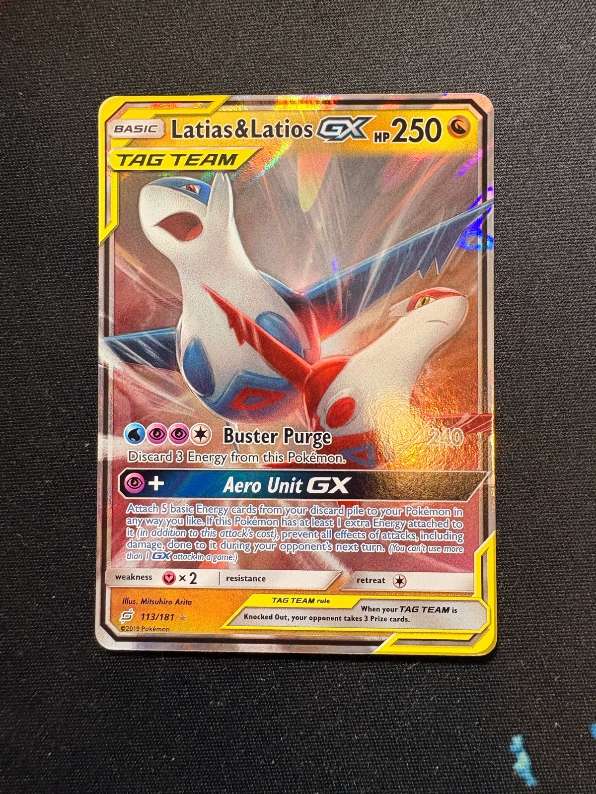 Latias & Latios GX 113/181 Tag Team Pokemon Card - Team Up Sun & Moon - NM