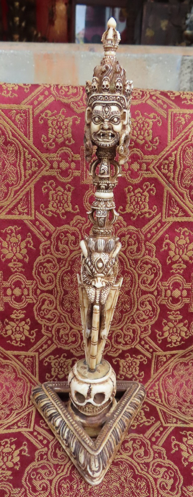 Antique Master Quality Handmade Yak Bone Tantrik Tibetan  Phurba, Nepal