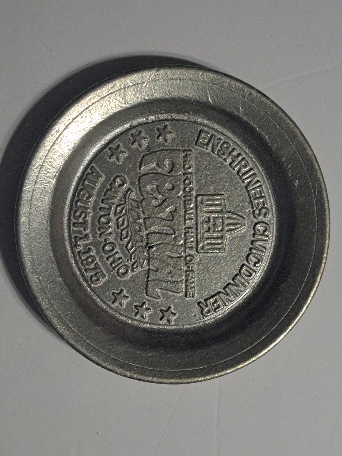 1975 Canton Ohio Pro Football Hall of Fame Festival Enshrinees Civic Dinner Plat