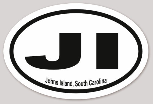 Johns Island SC Sticker 4x6 Inch Oval Euro Style South Carolina Decal Johns Island SC Sticker 4x6 Inch Oval Euro Style South Carolina Decal
