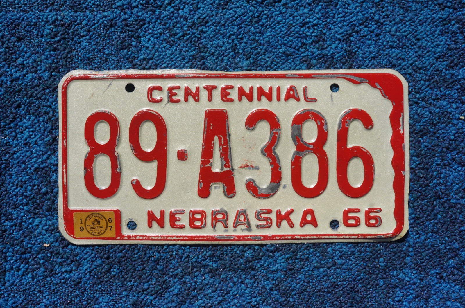1966 1967 THOMAS County NEBRASKA License Plate 1966 1967 THOMAS County NEBRASKA License Plate