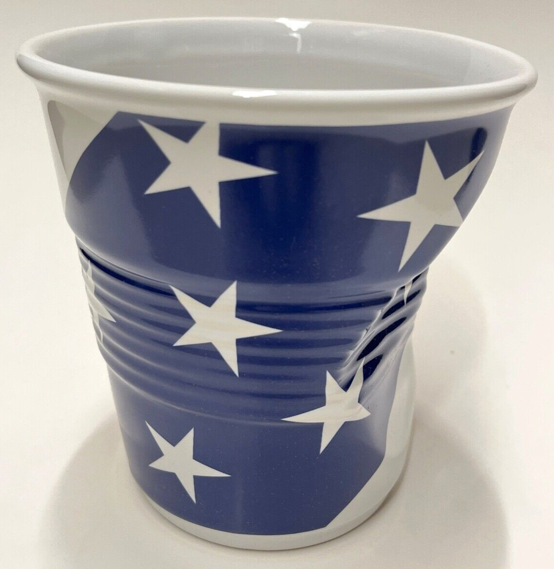 Revol Porcelain 646101 Crumple Cup America US Flag Ice Bucket Buffet France Revol Porcelain 646101 Crumple Cup America US Flag Ice Bucket Buffet France