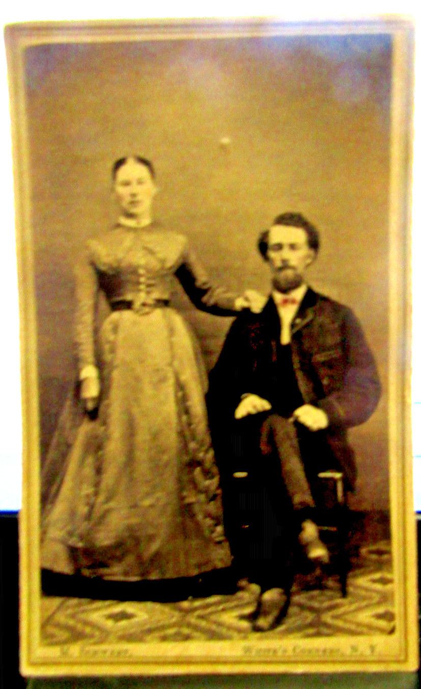Antique Circa 1860s CDV White's Corner New York N.Y. Couple by Schweet Antique Circa 1860s CDV White's Corner New York N.Y. Couple by Schweet
