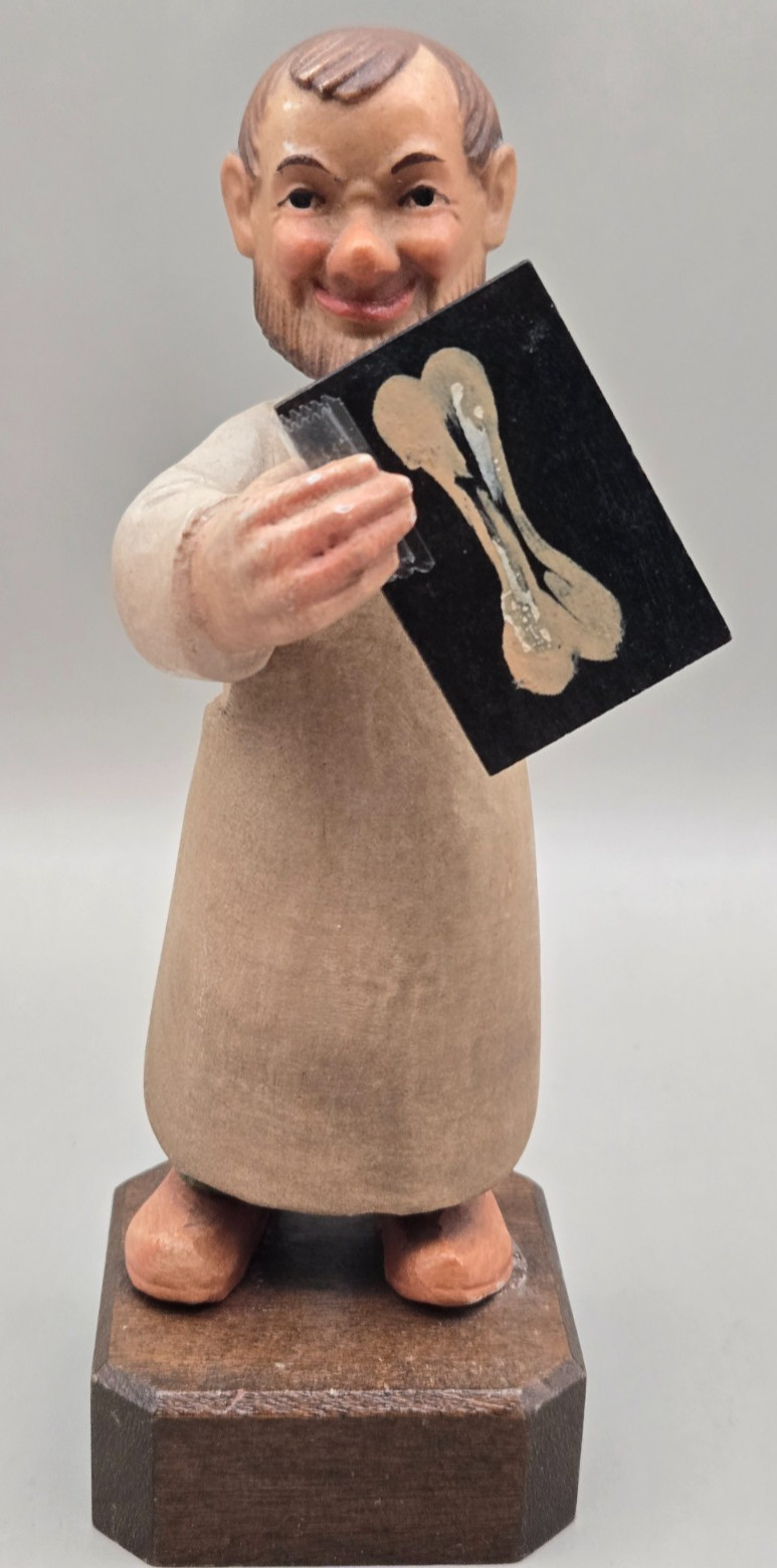Vintage Anri Toriart Radiologist X-Ray Medical Doctor Folk Art Carved Wood Italy