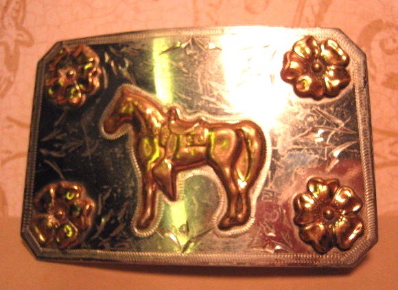 Authentic Vintage RICARDO Standing Horse with Saddle Nickel Silver Belt Buckle Authentic Vintage RICARDO Standing Horse with Saddle Nickel Silver Belt Buckle