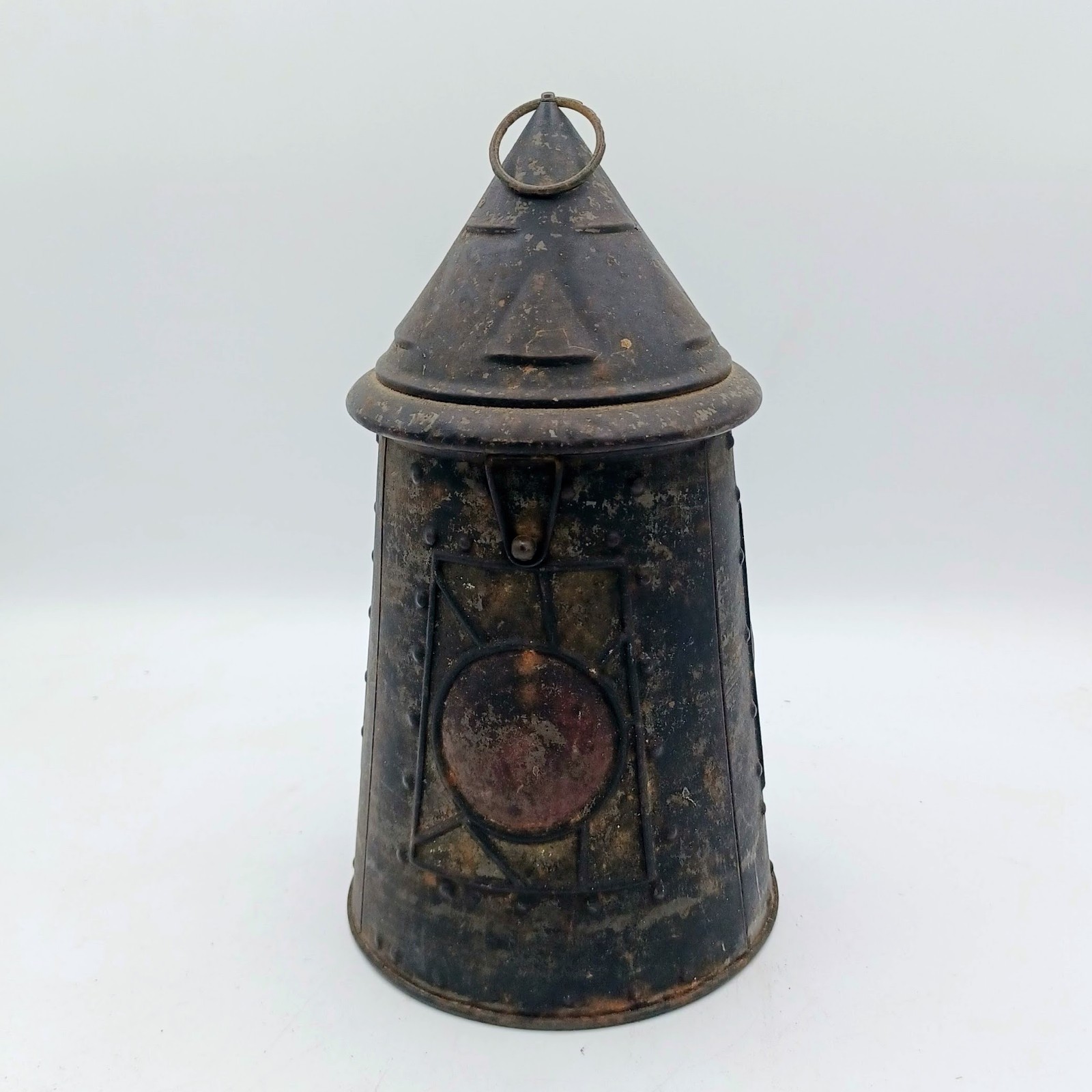 Rare Antique c.1900 Huntley & Palmers Lantern Biscuit Tin London England Fliptop