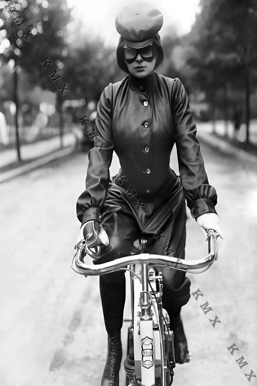 1905 Woman In Motorcycling Clothing France 4x6 photo
