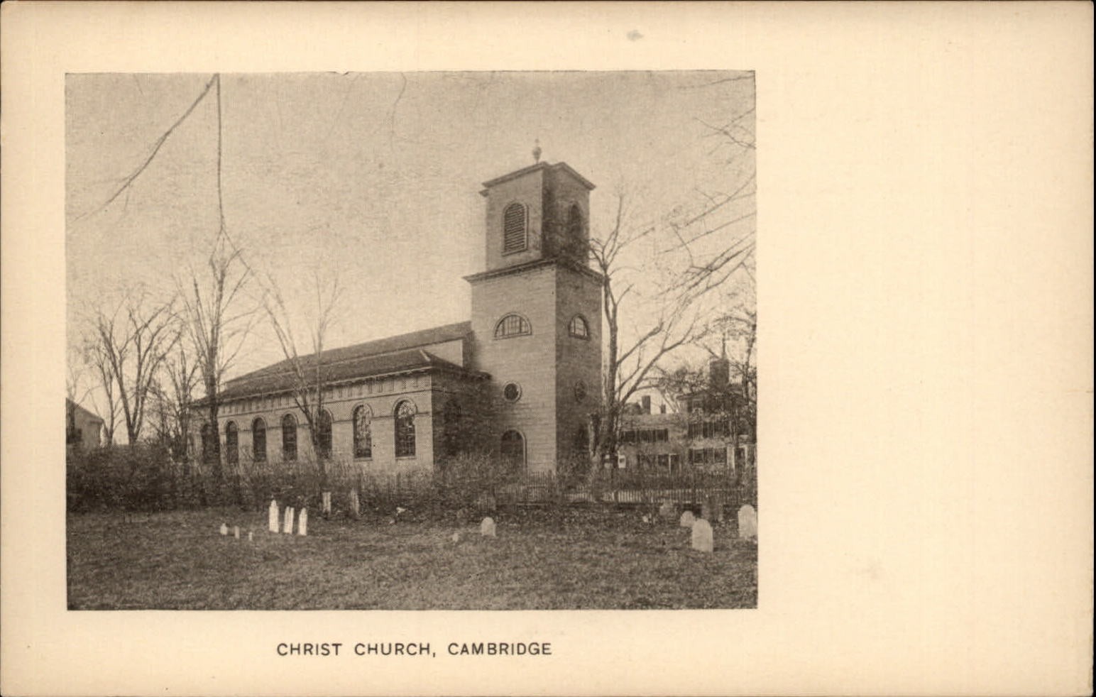 Cambridge Massachusetts Christ Church cemetery ~ postcard sku919 Cambridge Massachusetts Christ Church cemetery ~ postcard sku919