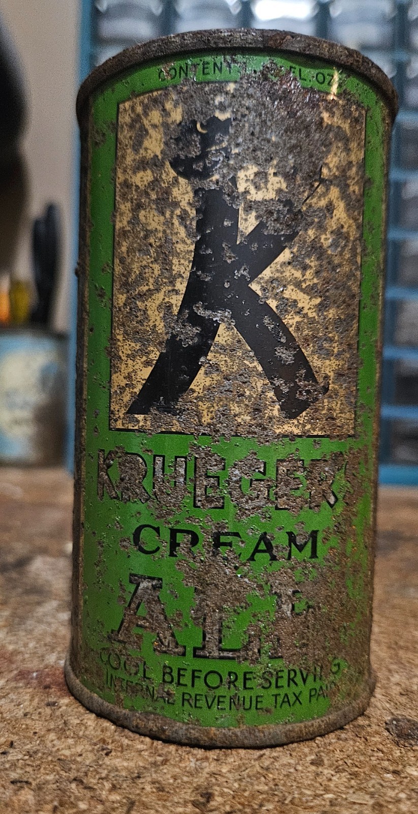 Krueger\'s Baldy OI Flat Top Beer Can Krueger\'s Baldy OI Flat Top Beer Can