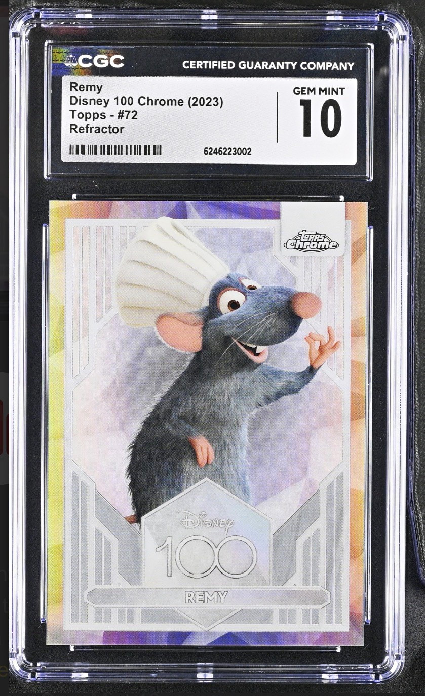 2023 Topps Disney 100 Chrome Remy #72 Refractor CGC 10 Low Pop 2023 Topps Disney 100 Chrome Remy #72 Refractor CGC 10 Low Pop