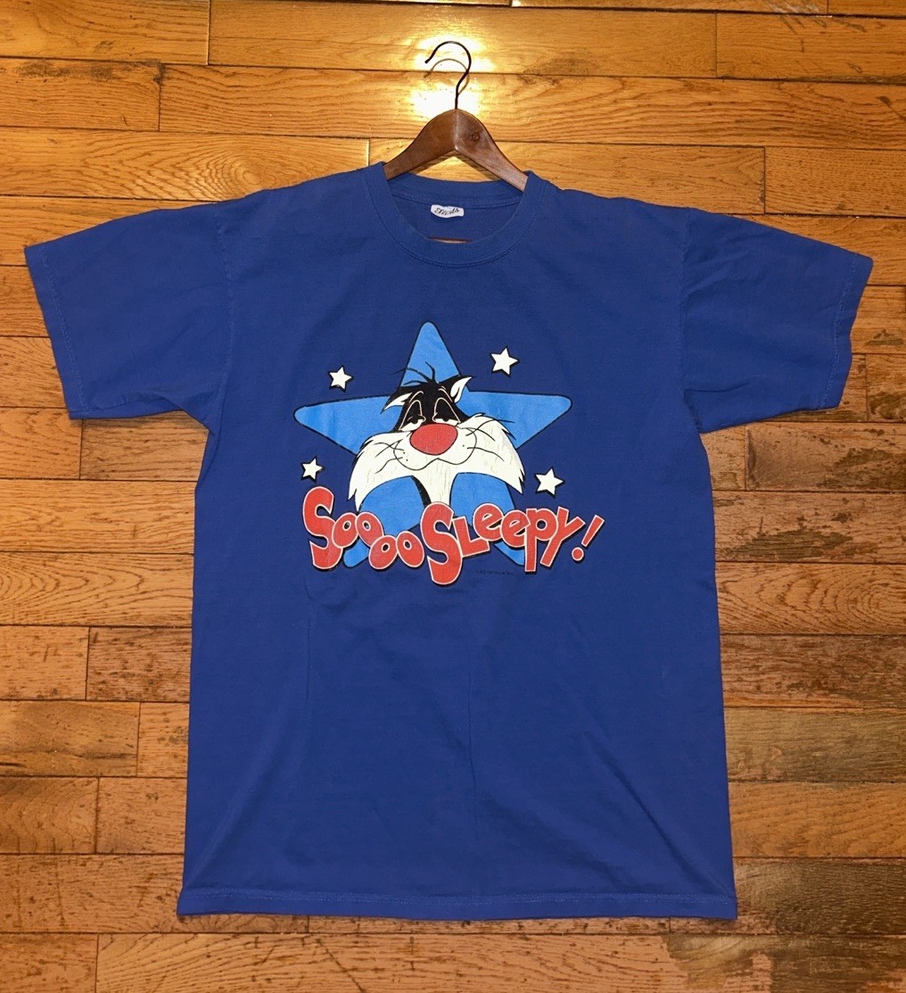 Vintage 1997 Sylvester Sooo Sleepy T Shirt Nightgown Looney Tunes