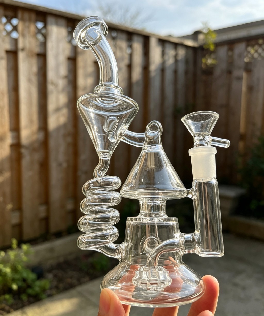heady Coil Honeycomb Recycler rig pipes bong Glass Smoking Water shushi 14mmbowl