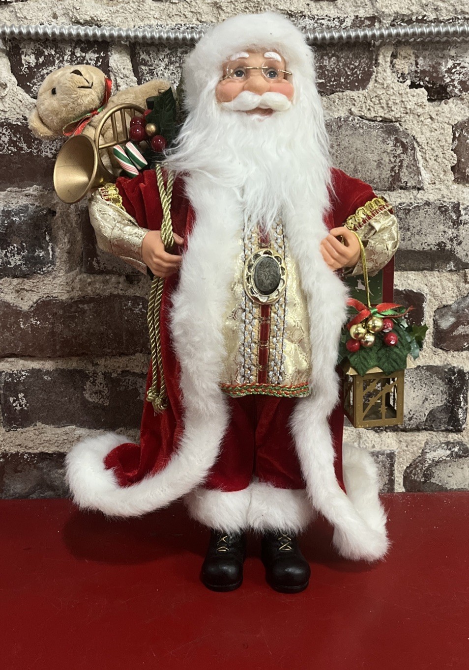 Windy Hill Collection 17” Inch Standing Santa Clause Doll Holding Presents Windy Hill Collection 17” Inch Standing Santa Clause Doll Holding Presents