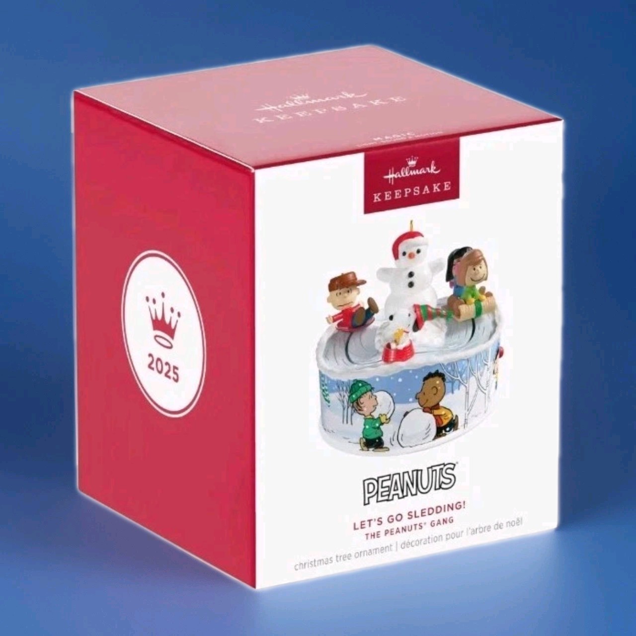 🎦 LET\'S GO SLEDDING Peanuts 2025 Hallmark Magic Ornament Light Sound Motion