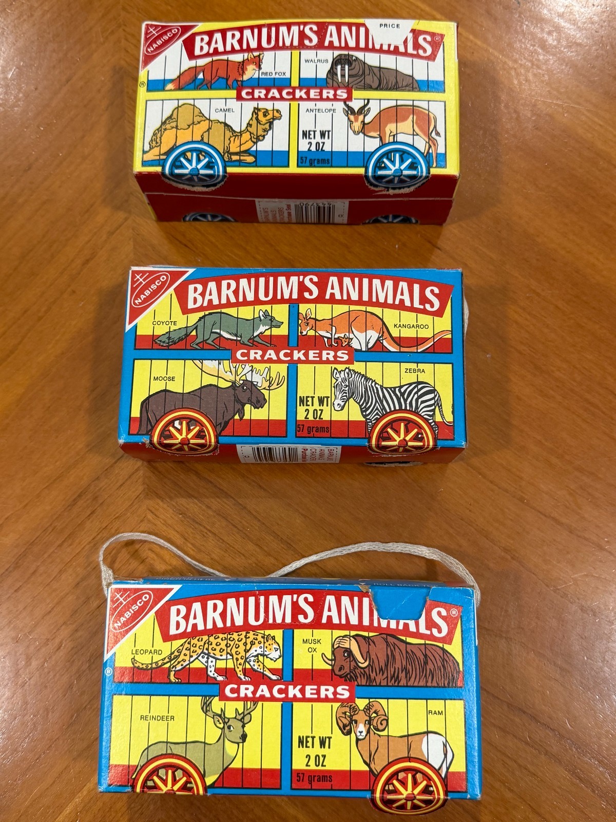 3 Vintage 1972 Nabisco Animals Barnum's Cracker Cookies Box