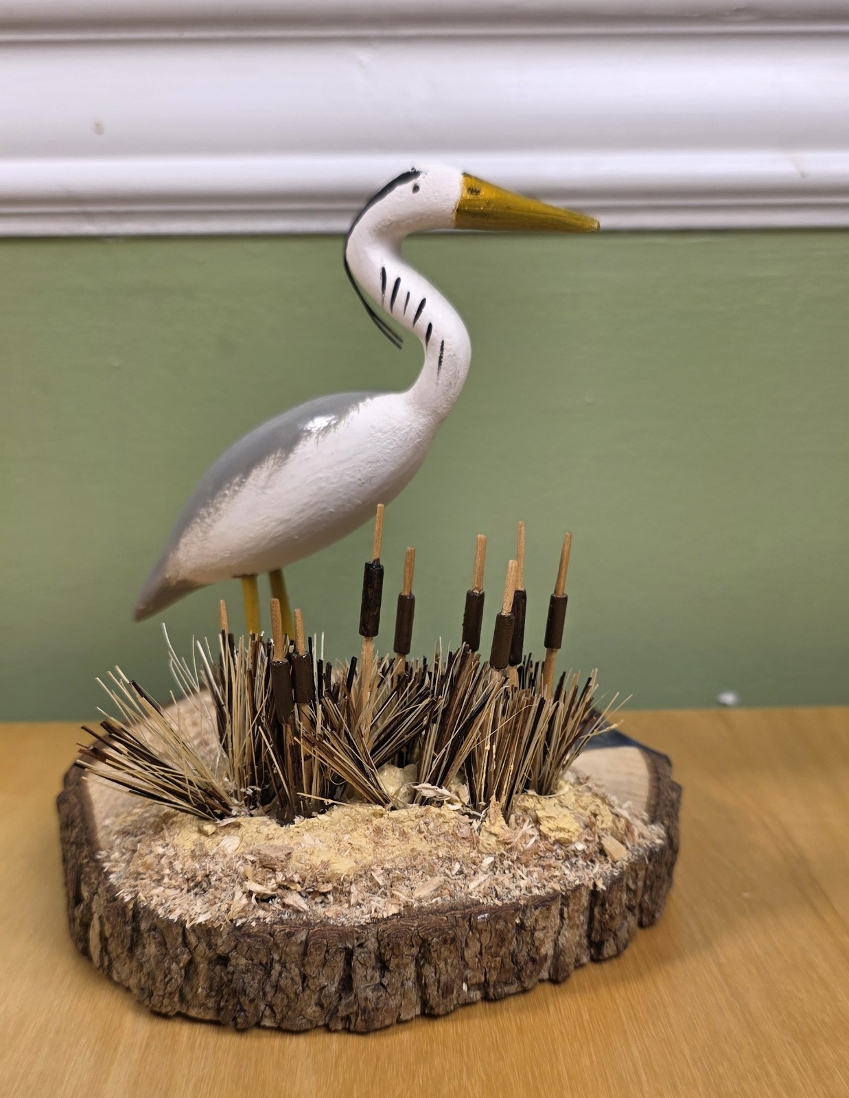 OOAK Hand Carved & Painted Great Blue Heron Decoy #2 - Dale Phillips 