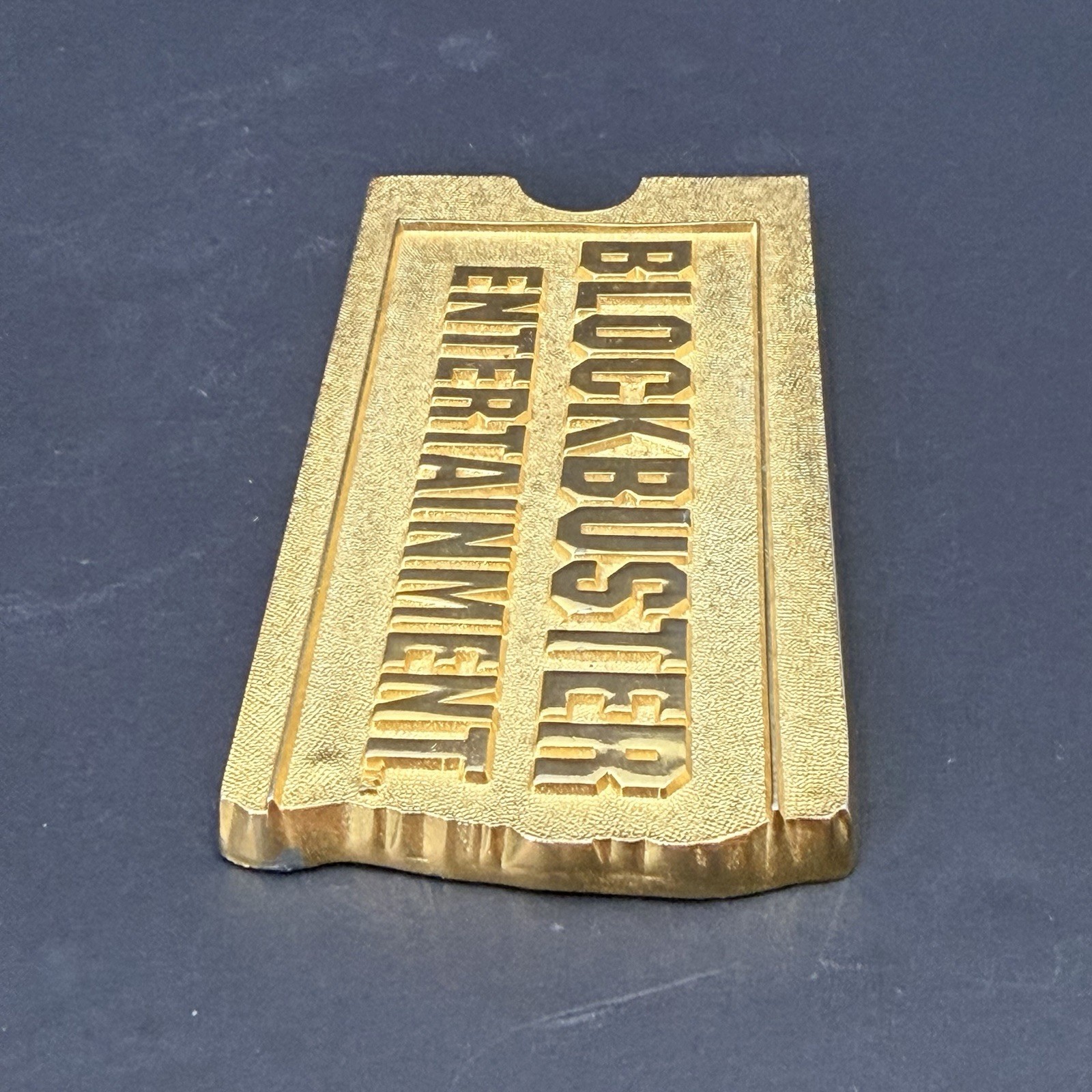 Vintage 1994 Blockbuster Entertainment Shareholder Gold Tone Paper Weight Vintage 1994 Blockbuster Entertainment Shareholder Gold Tone Paper Weight