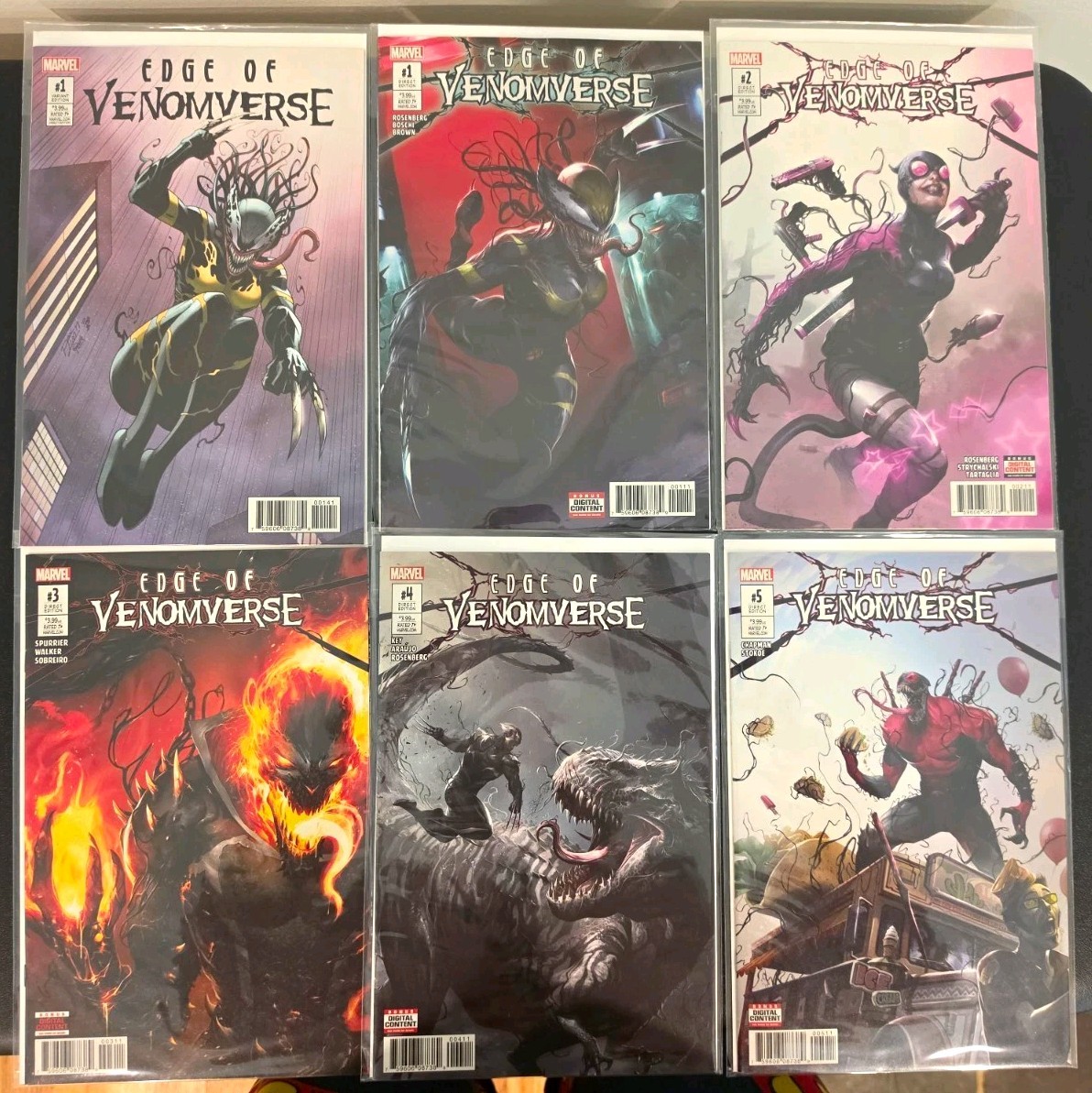 Edge of Venomverse #1-5 COMPLETE + #1 VARIANT + SIGNED #1 COA Marvel 2017 Edge of Venomverse #1-5 COMPLETE + #1 VARIANT + SIGNED #1 COA Marvel 2017