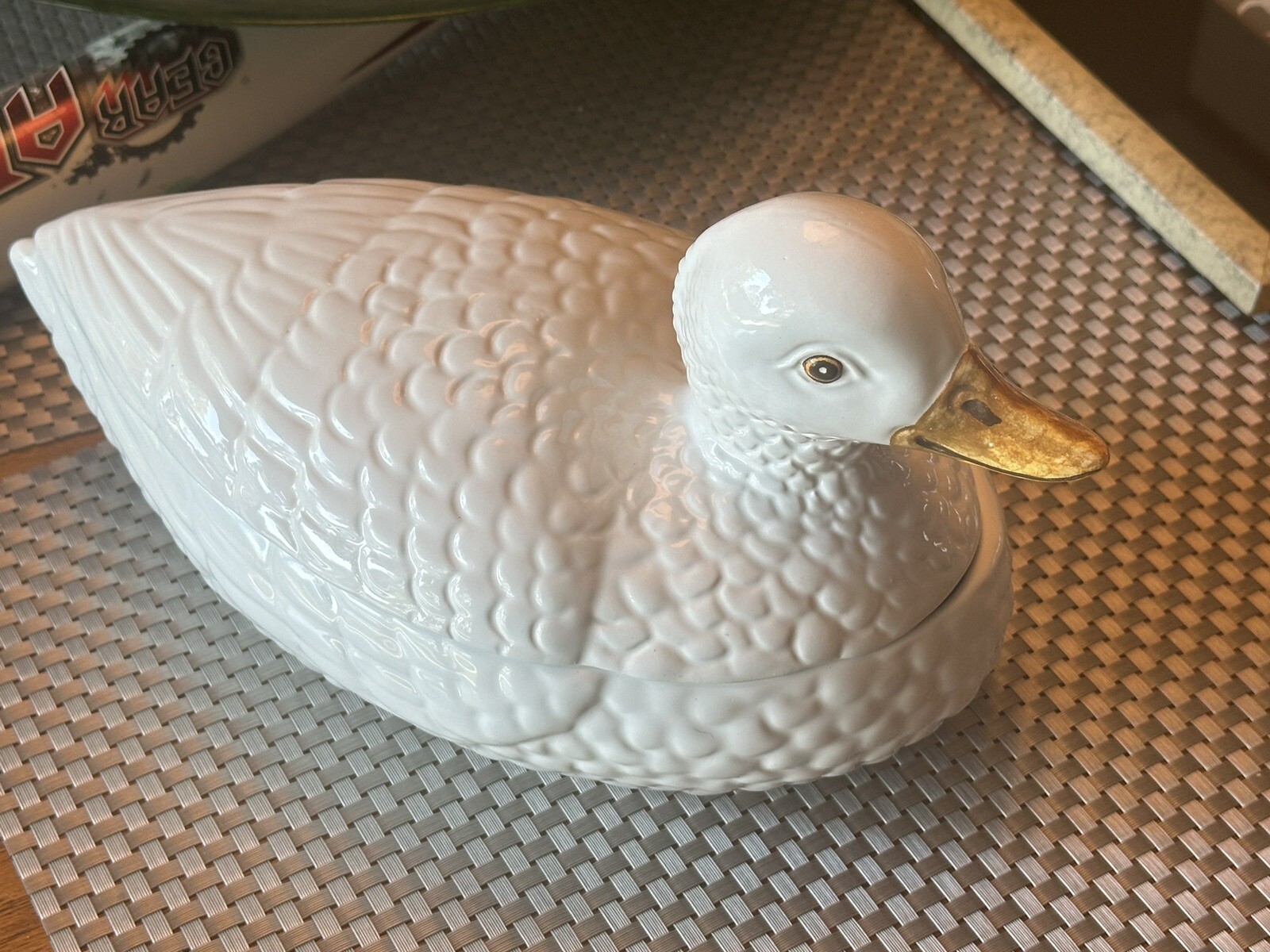 VTG Bertinazzo Ceramic Large Duck Lidded Bowl Made in Italy 2245 VTG Bertinazzo Ceramic Large Duck Lidded Bowl Made in Italy 2245