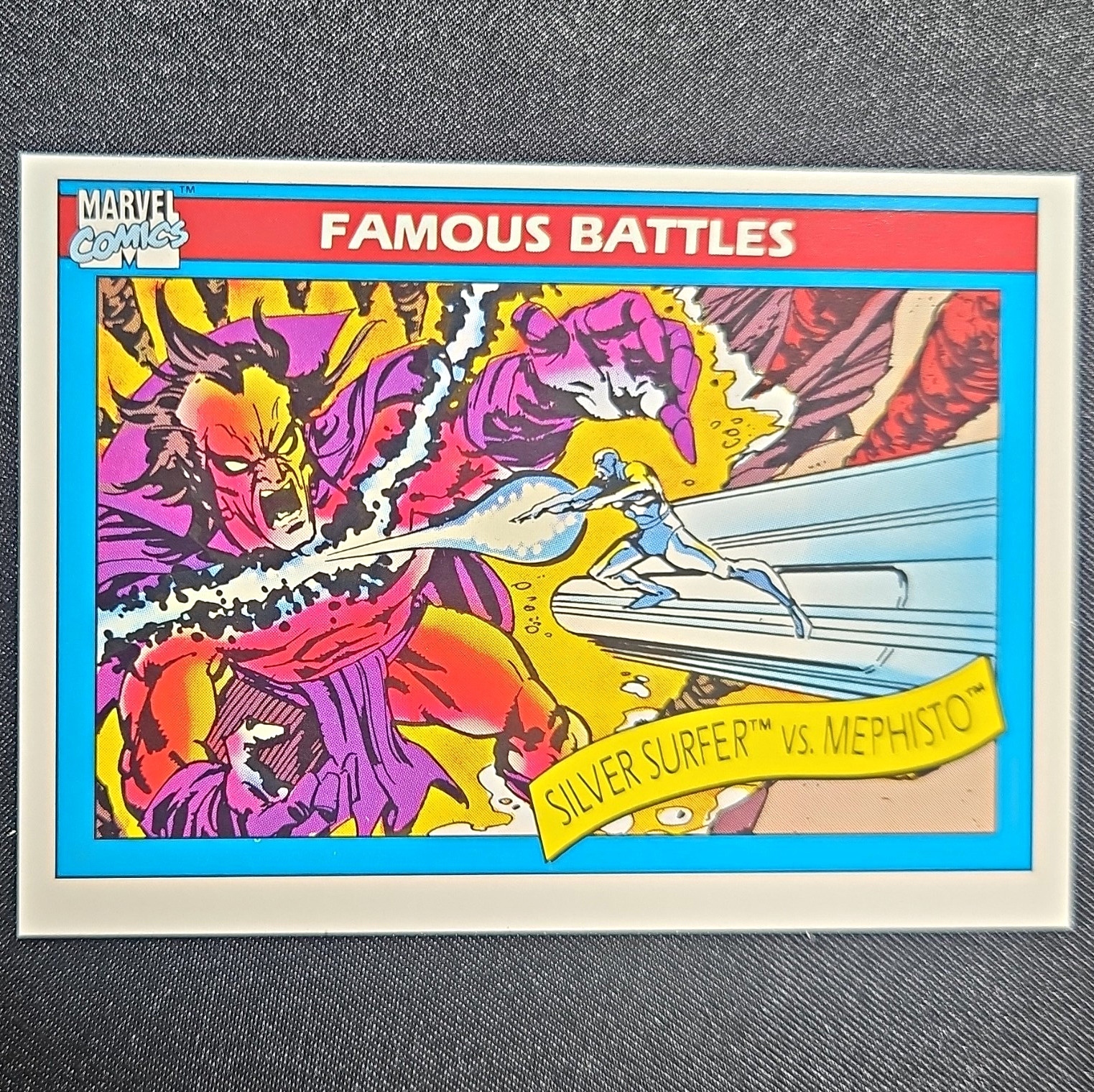 Marvel Comics Famous Battles Silver Surfer vs. Mephisto #96 1991 Trading Card Marvel Comics Famous Battles Silver Surfer vs. Mephisto #96 1991 Trading Card