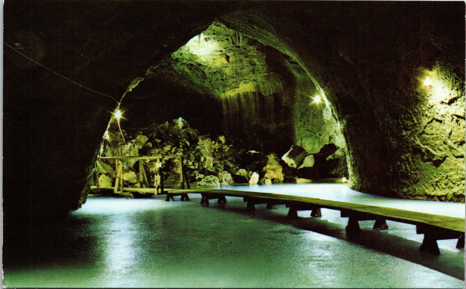 Vintage Shoshone Ice Caves Idaho Lava Tube Postcard by Plastichrome
