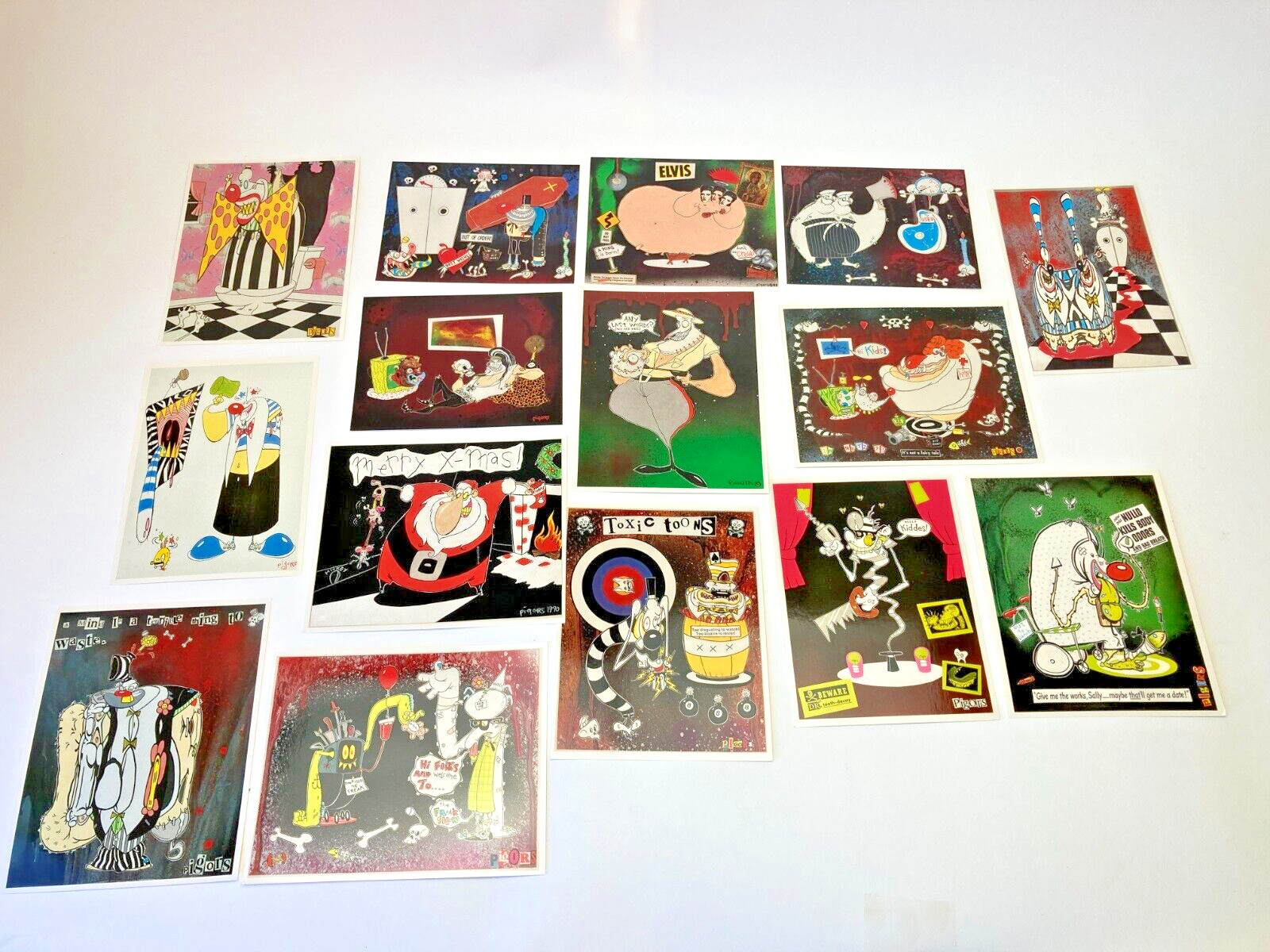 Vintage Eric Pigors Toxic Toons Postcards 1990 Vintage Eric Pigors Toxic Toons Postcards 1990