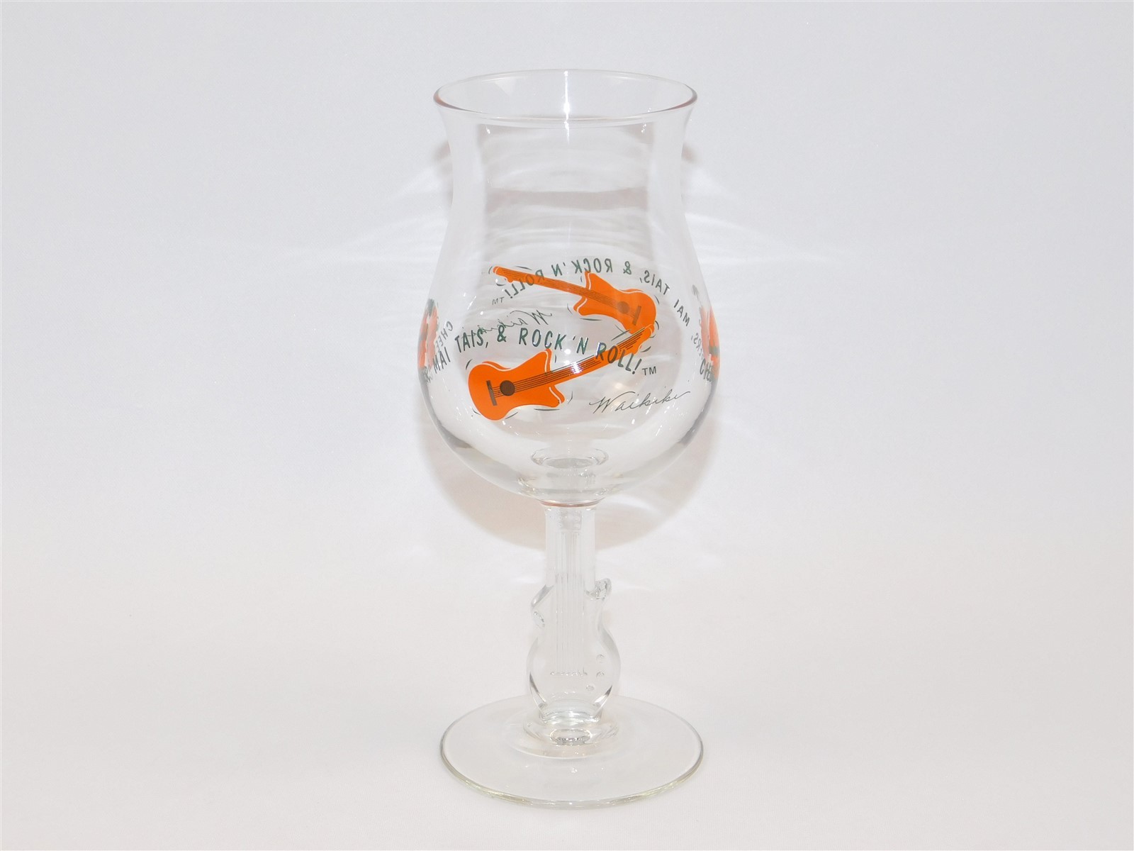 Vintage Waikiki Cheeseburgers Mai Tais & Rock 'N Roll Souvenir Glass Wine Vintage Waikiki Cheeseburgers Mai Tais & Rock 'N Roll Souvenir Glass Wine