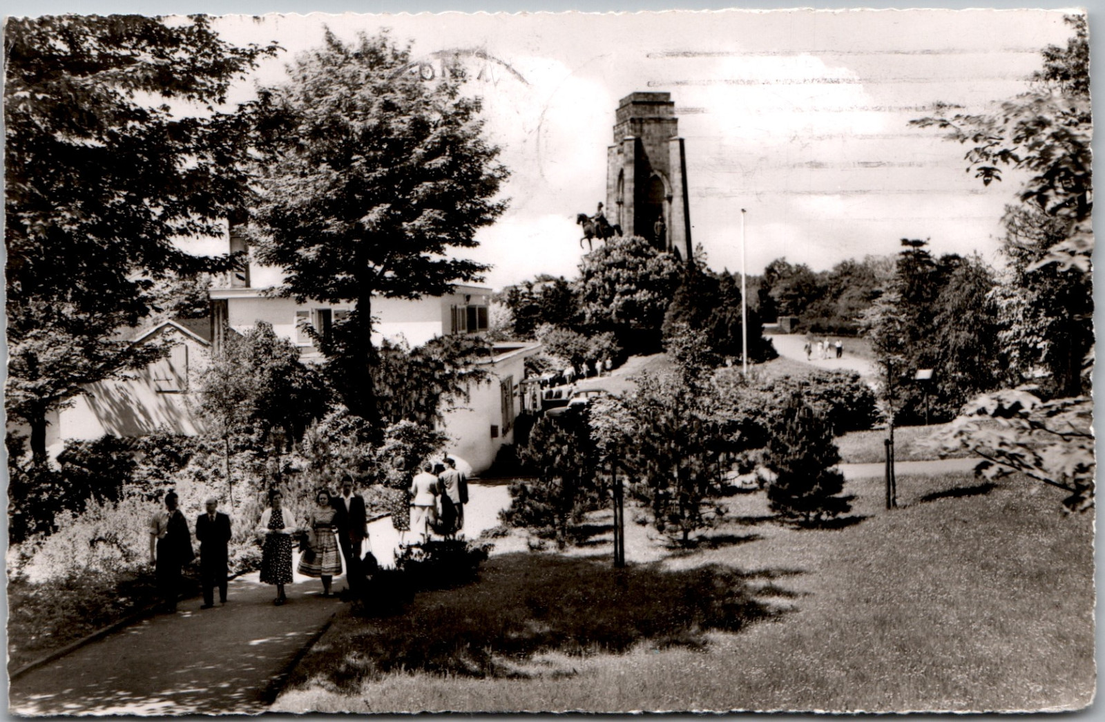 RPPC Hohensyburg Germany 1962 View Of Monument Photo People EU Vintage Postcard