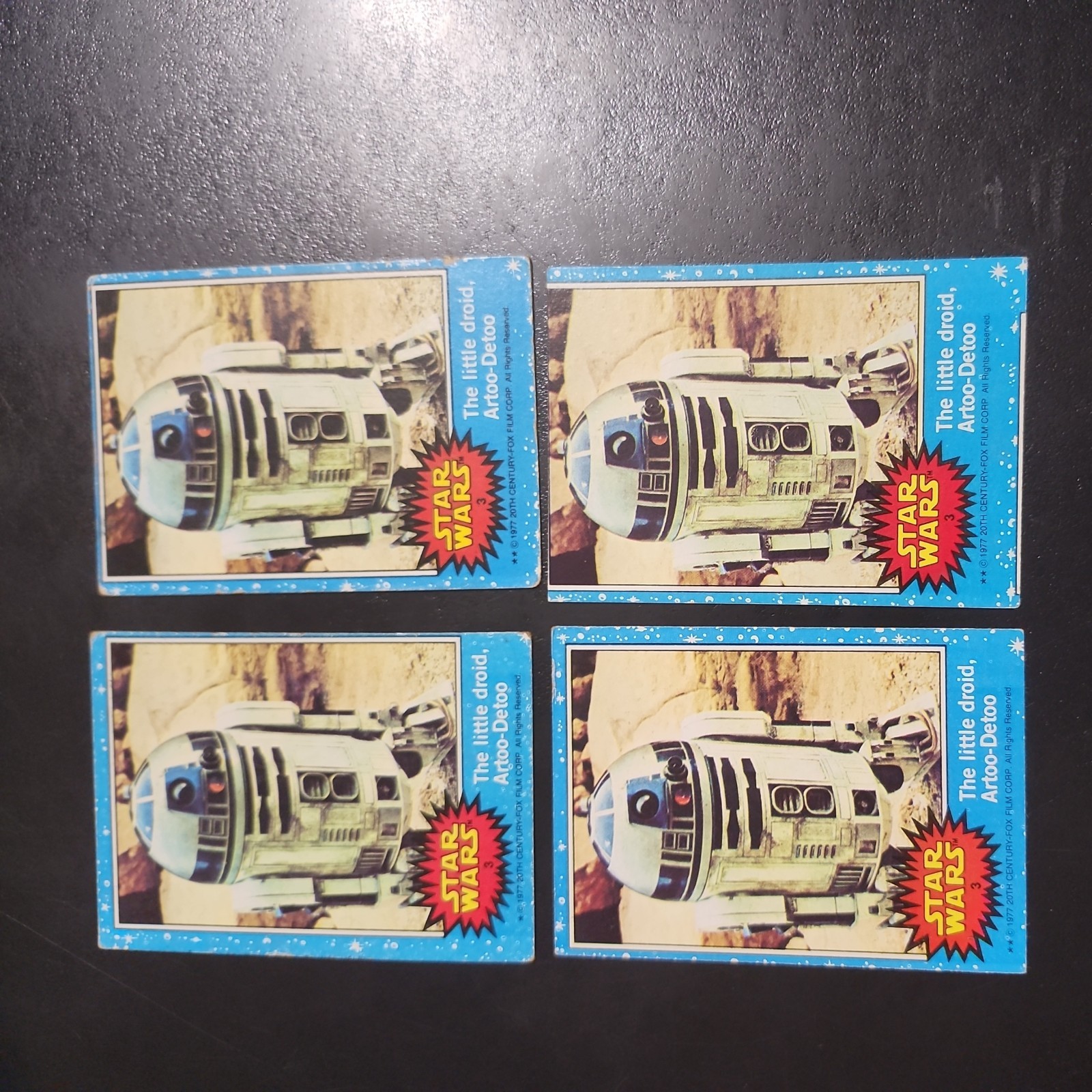 1977 Topps Star Wars The Little Droid Artoo-Detoo Card #3 R2-D2 4 CARD LOT