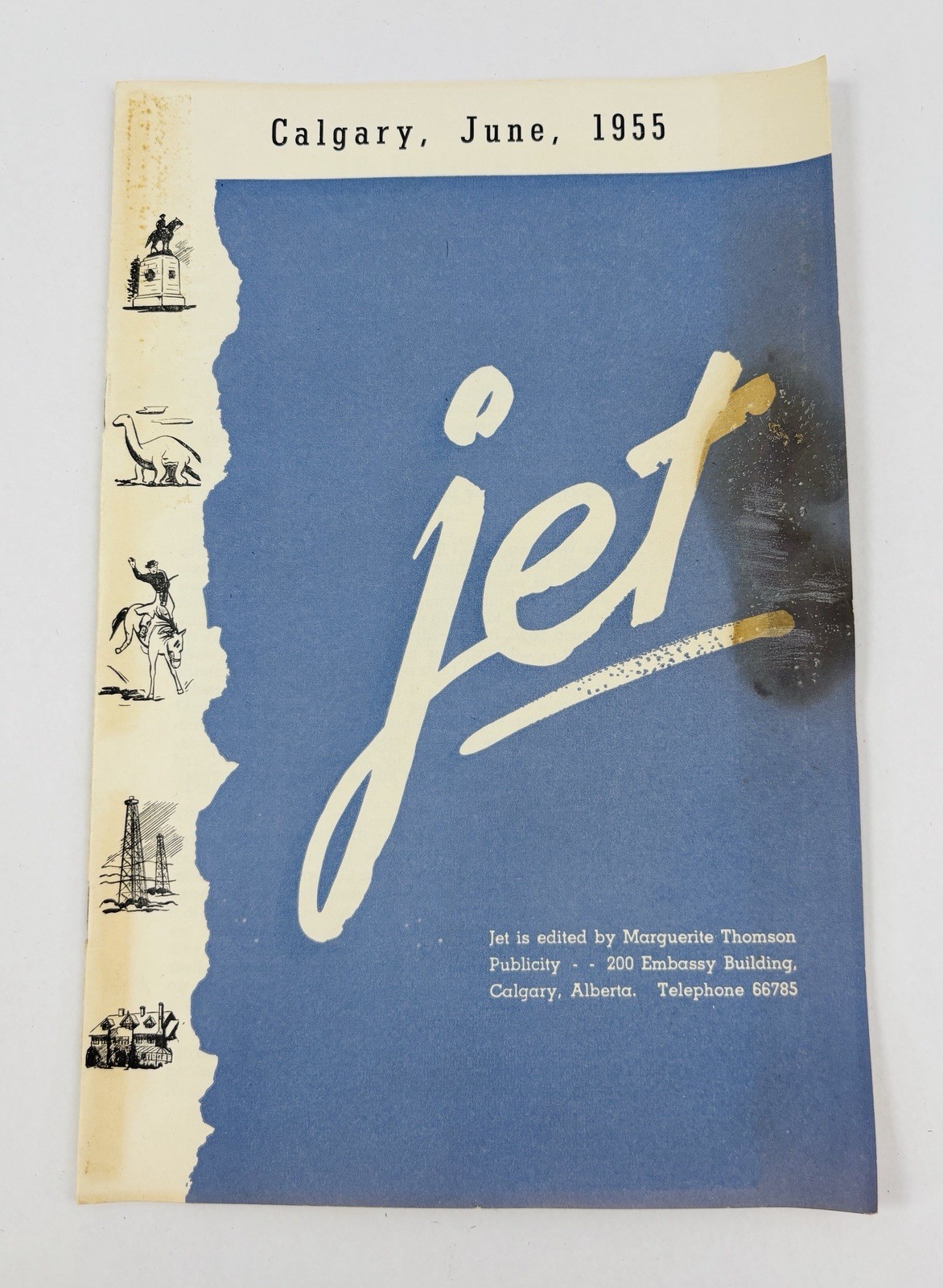 1955 Jet Calgary Alberta Canada Tourist Travel Guide Brochure Vintage June