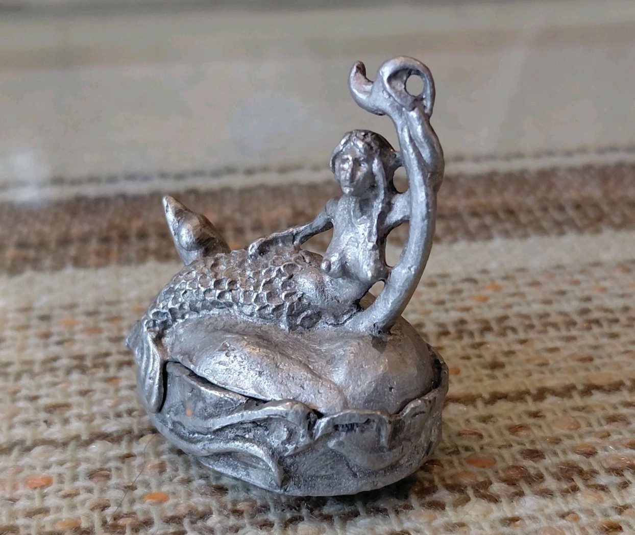 Vintage Gallo Pewter Mermaid Trinket Box
