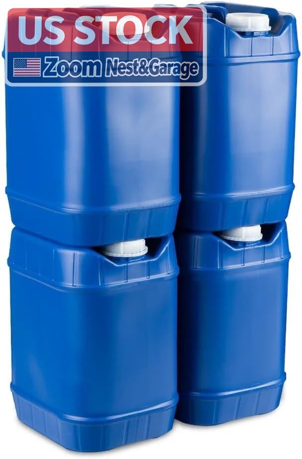 US Stock 5 Gal Stackable Water Storage Containers 20 Gallons Survival US Stock 5 Gal Stackable Water Storage Containers 20 Gallons Survival