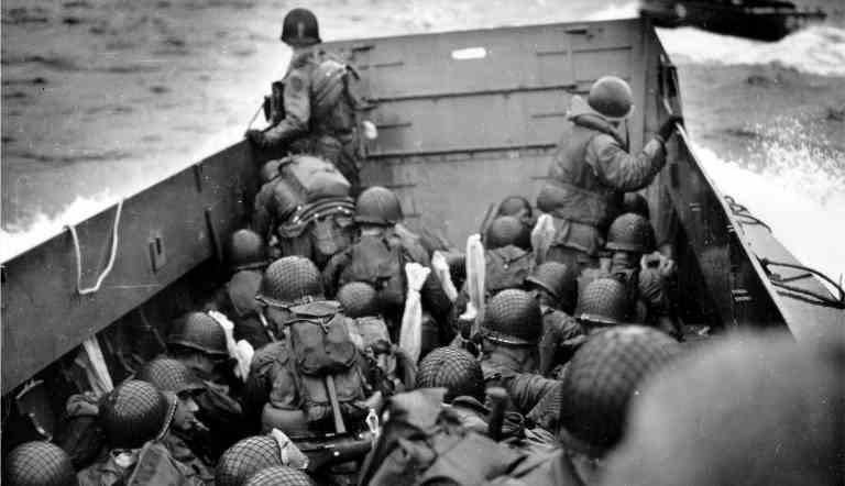 WW2 D-Day US Troops Inside Landing Craft Normandy 1944 Military Poster Print