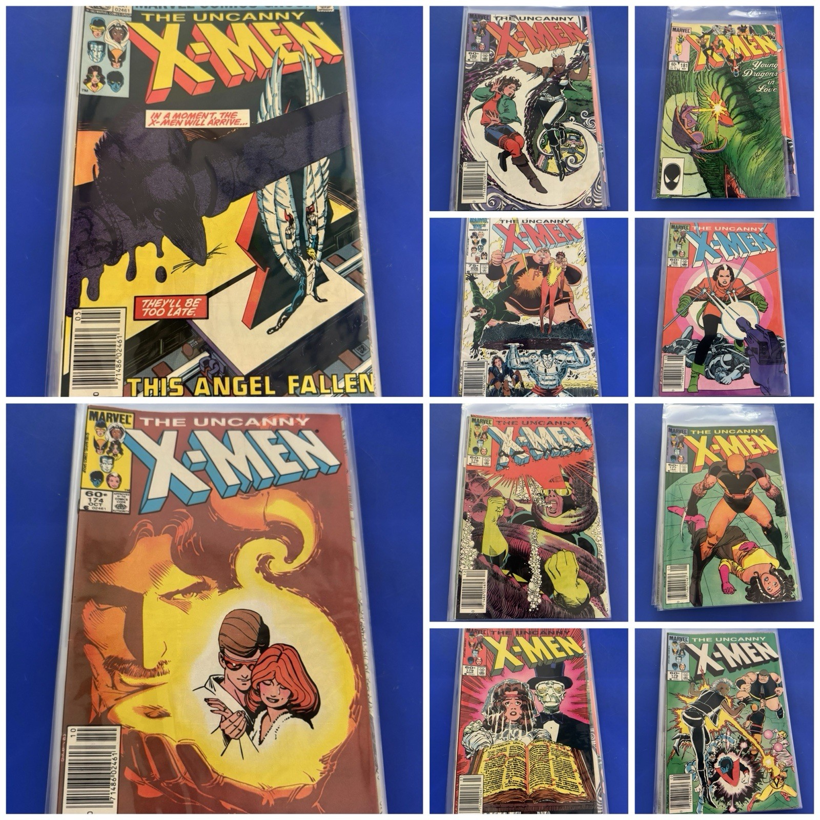 x10 Uncanny X-Men NEWSSTAND COMIC LOT  169 174 176 177 178 179 180 181 182 206