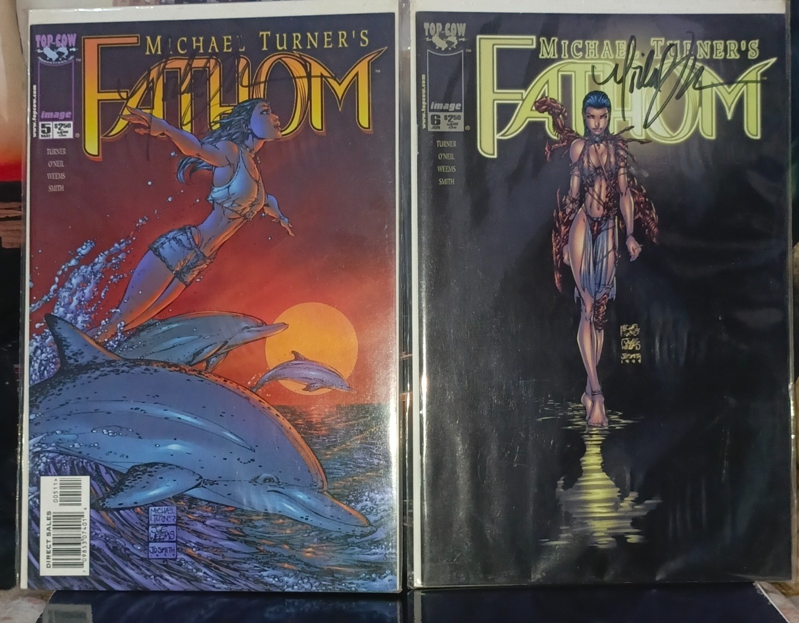FATHOM #5, 6, 7 & 12 (Image Comics April 1999) ALL SIGNED by Michael Turner RIP FATHOM #5, 6, 7 & 12 (Image Comics April 1999) ALL SIGNED by Michael Turner RIP