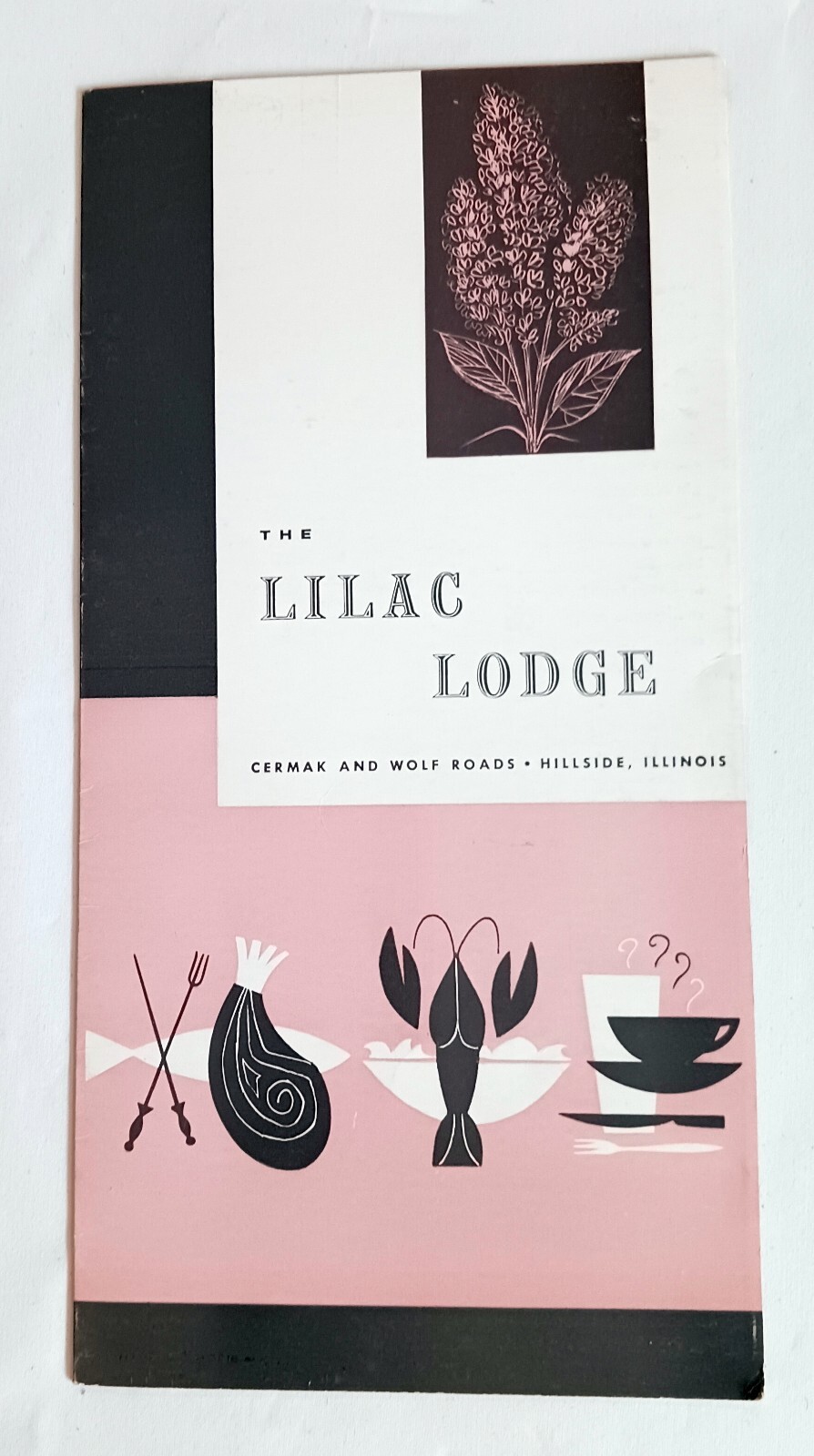 Hillside IL Lilac Lodge Vintage Menu Martini 65 cents Pork Chops 2.85