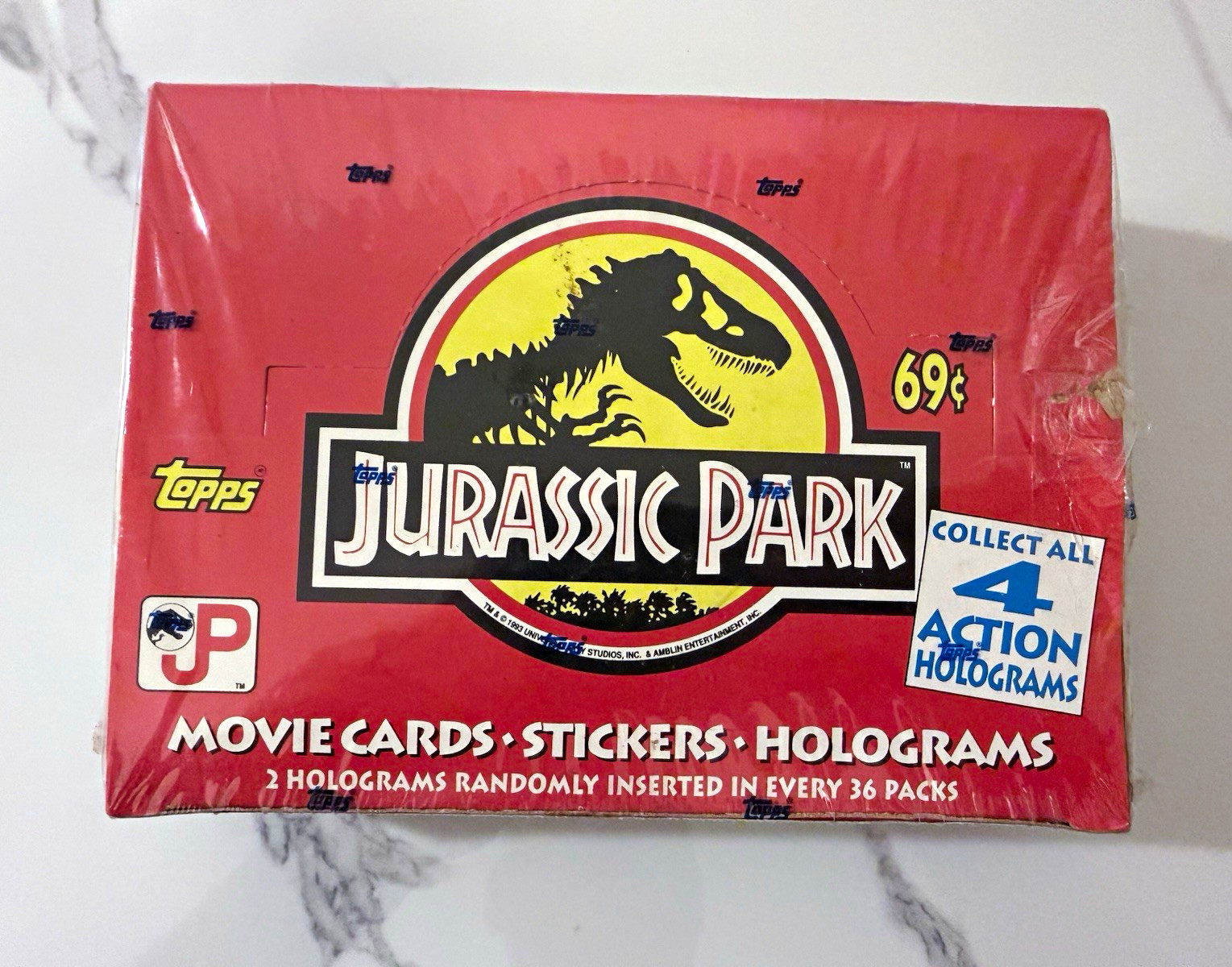 1993 Topps Jurassic Park Trading Cards Factory Sealed 36 Pack Box Holograms 1993 Topps Jurassic Park Trading Cards Factory Sealed 36 Pack Box Holograms