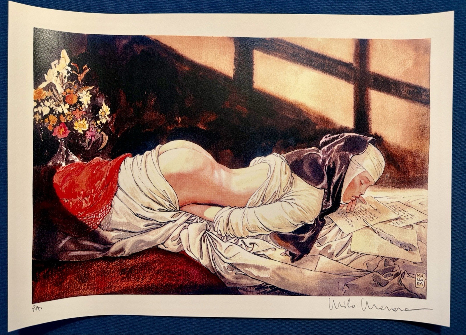 •Milo MANARA Pencil-Signed Print• “MONACA 6” —ITALIAN IMPORT— •Milo MANARA Pencil-Signed Print• “MONACA 6” —ITALIAN IMPORT—