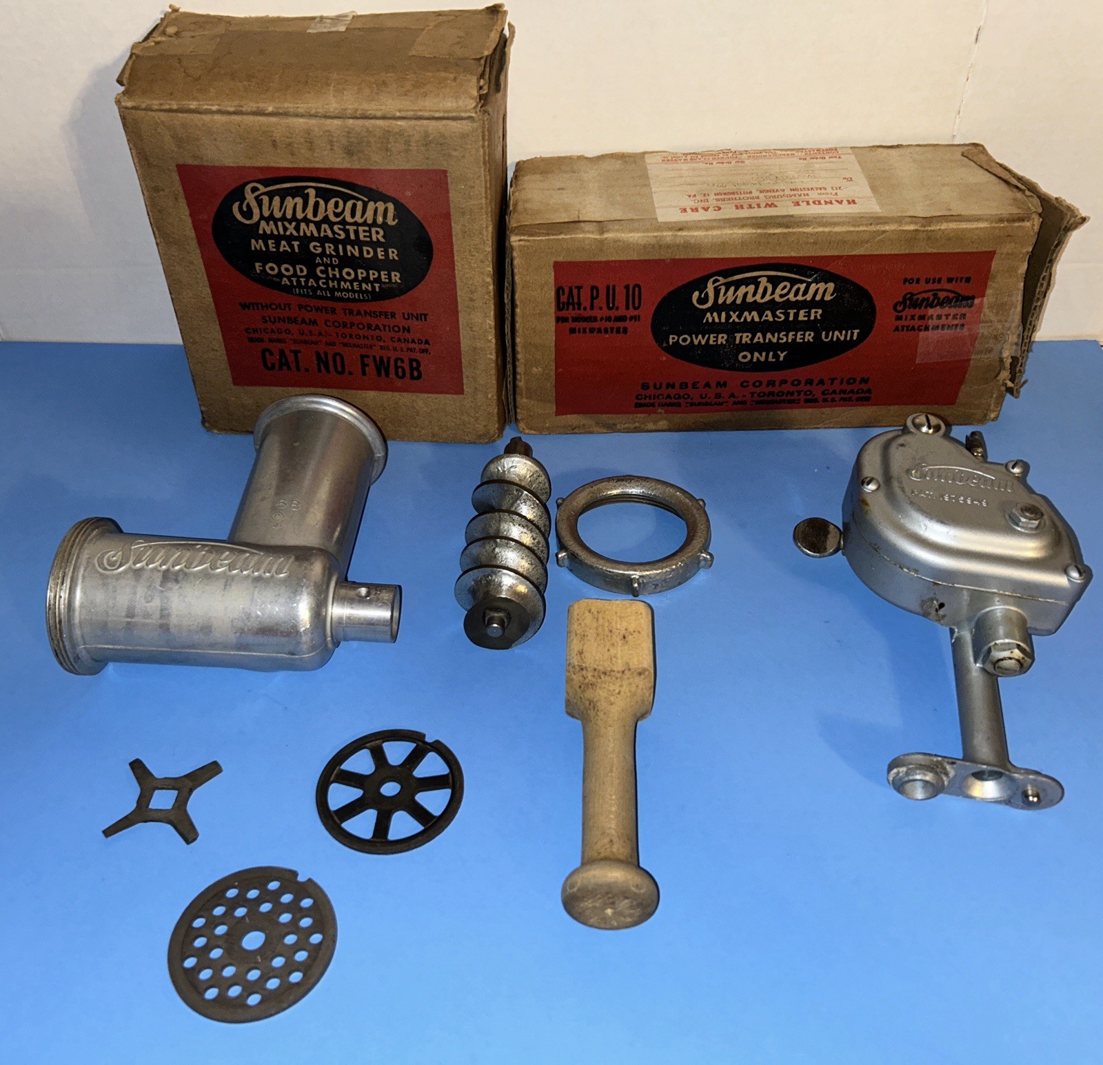 VTG Sunbeam Mixmaster Mixer Meat Grinder FW6B Attachment w/Power Transfer Unit