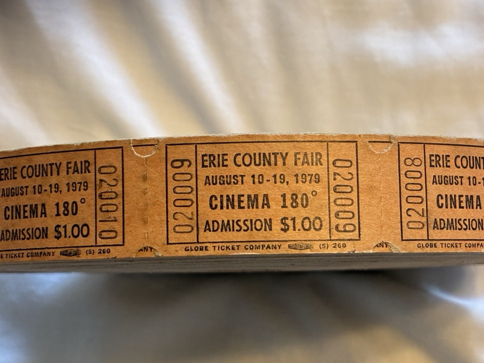 Vintage 1979 Erie County Fair Ticket Roll Cinema 180 Unused Hamburg New York USA