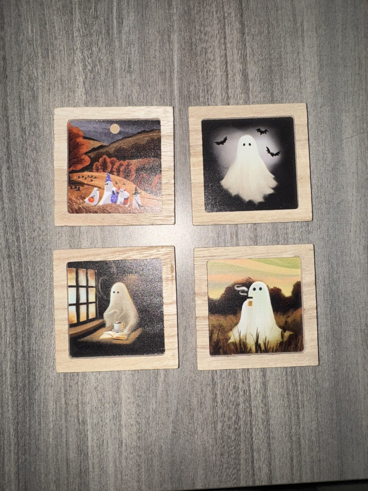 Target Bullseye Playground ~ Set of Halloween Ghost Picture Magnets ~ 4pc