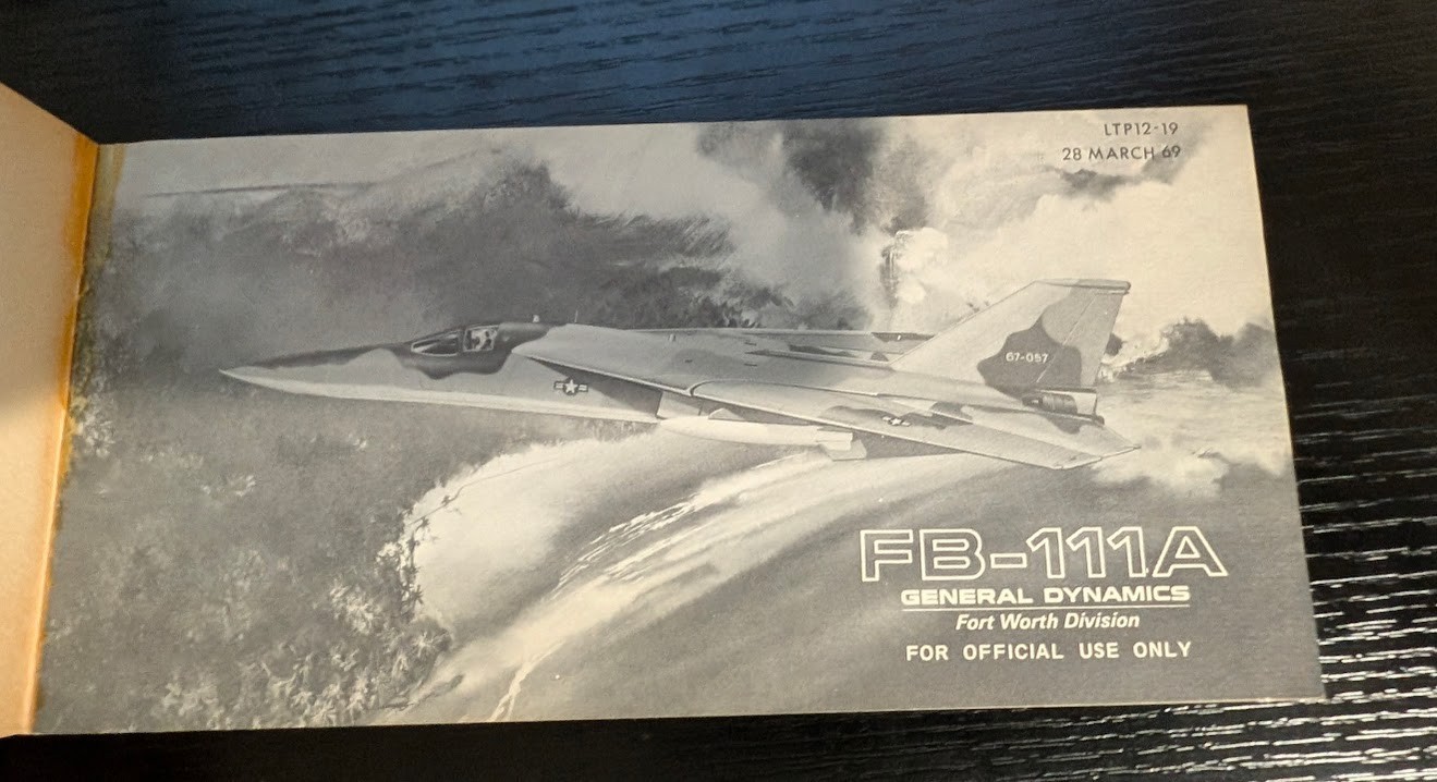 Vintage 1969 General Dynamics FB-111A Pocket Reference Guide Booklet Ephemera