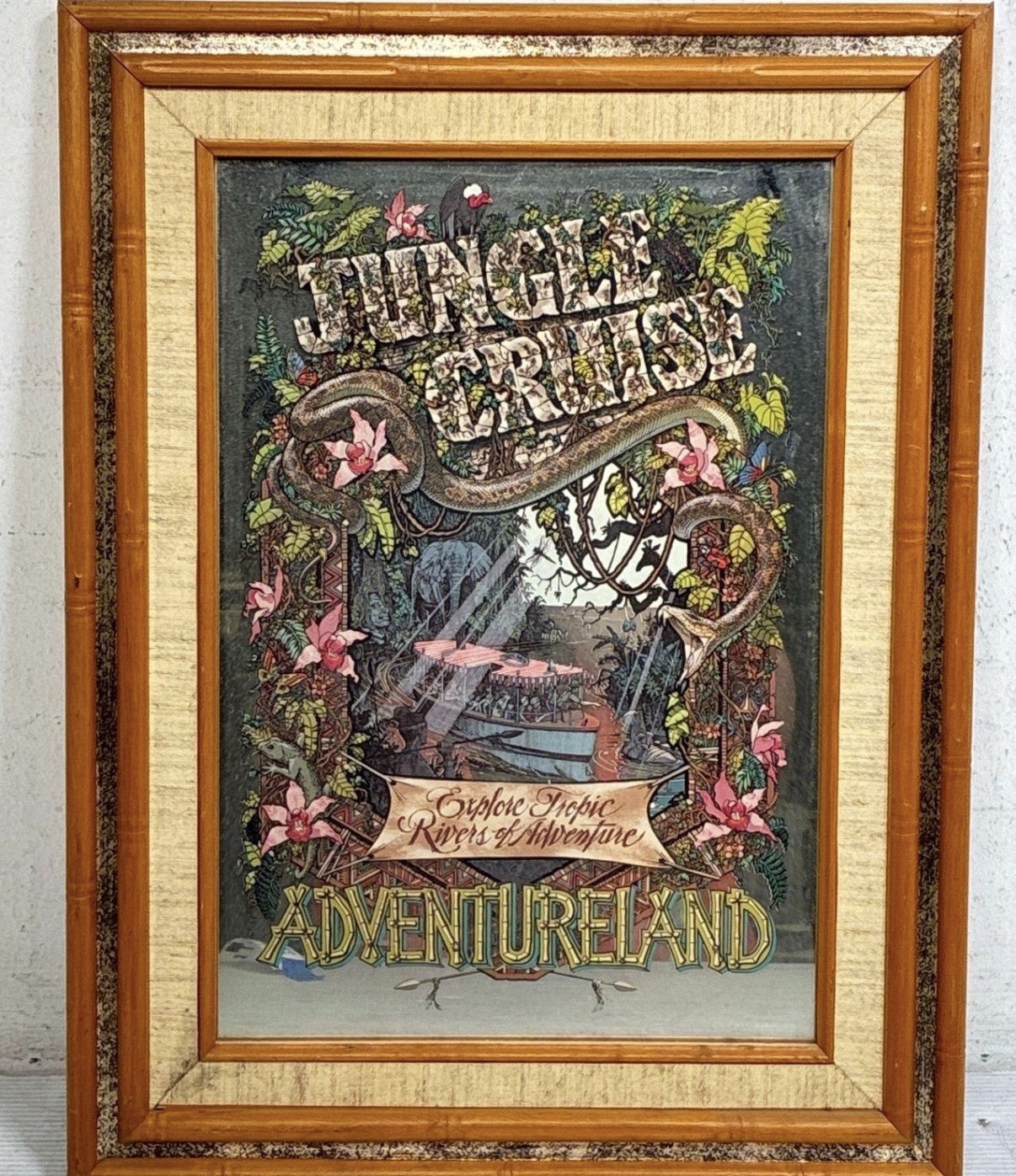 1977 DISNEYLAND Jungle Cruise Mirror attraction poster 1977 DISNEYLAND Jungle Cruise Mirror attraction poster