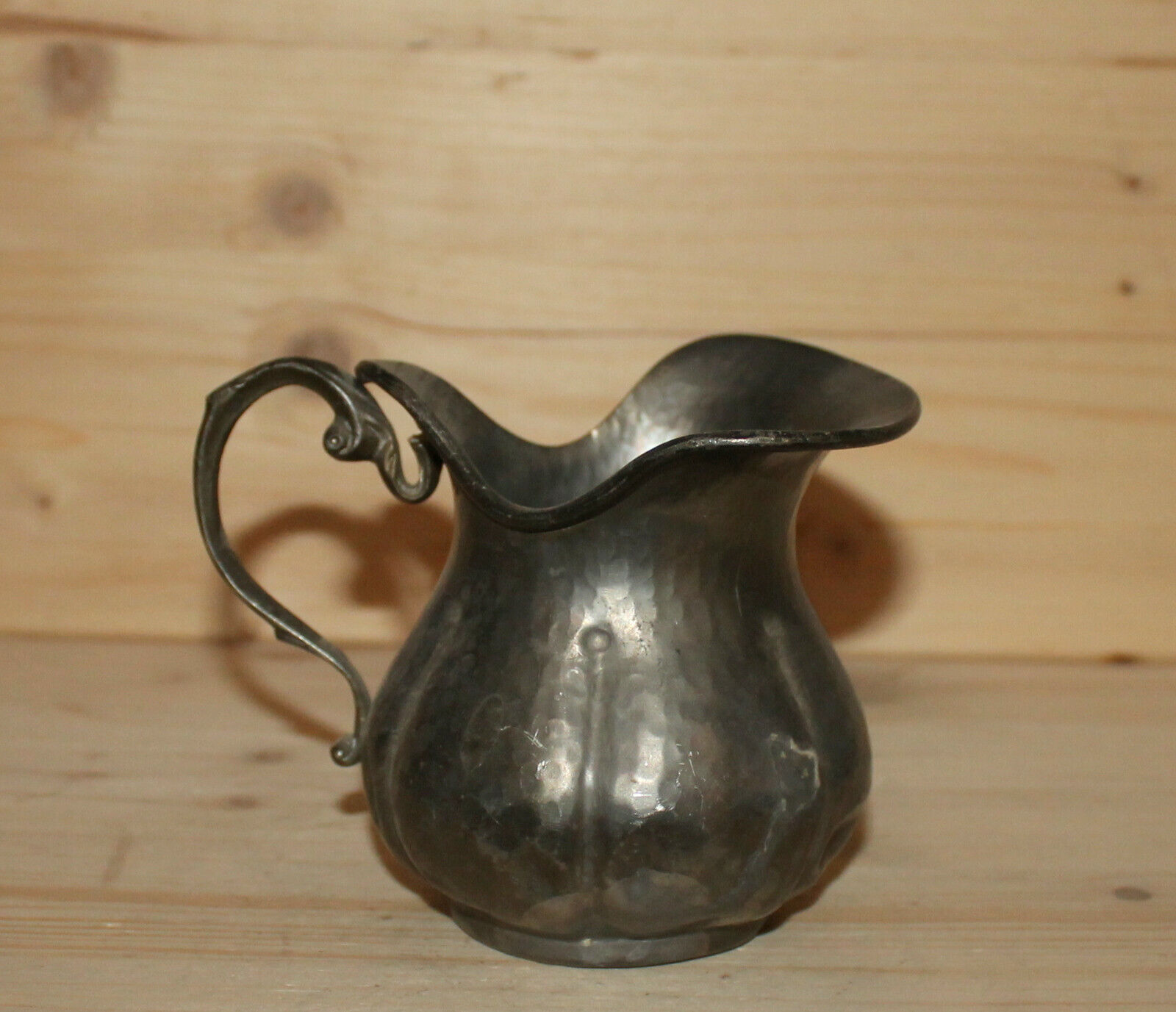 Vintage Italian hand made pewter milk jug creamer