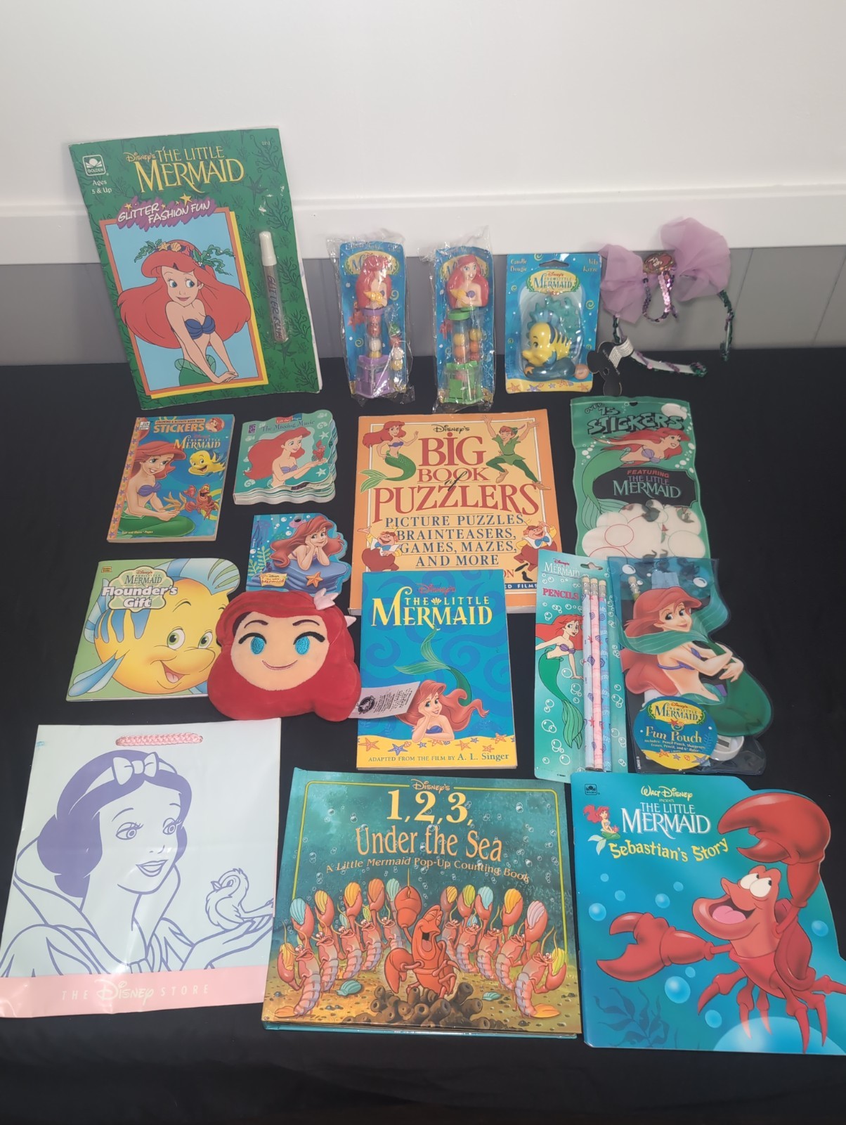 🐸 Huge Vintage Disney Little Mermaid Lot Of 18 New 90s Books Pencils Misc 🐸 Huge Vintage Disney Little Mermaid Lot Of 18 New 90s Books Pencils Misc