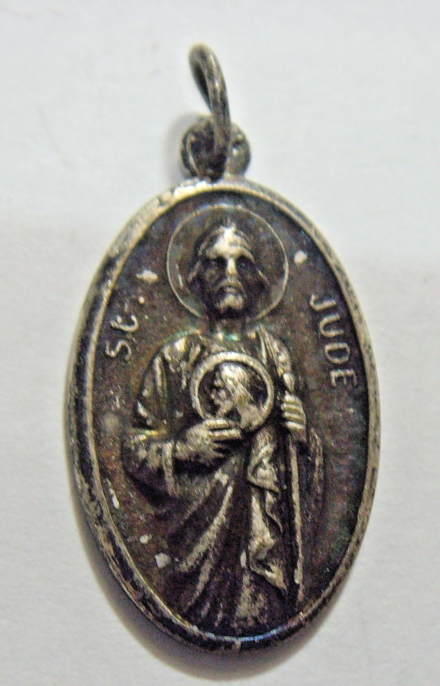 1930s antique catholic Saint Jude shrine difficult causes pendant 55084 1930s antique catholic Saint Jude shrine difficult causes pendant 55084