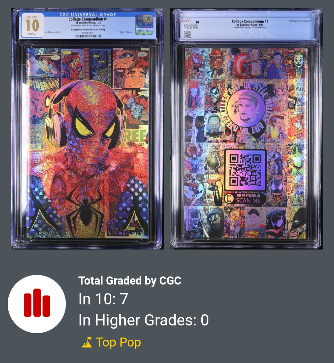 CGC 10 Kyle Willis FOIL Headphones & Harmony Ed./Second Print # 31/100 CGC 10 Kyle Willis FOIL Headphones & Harmony Ed./Second Print # 31/100